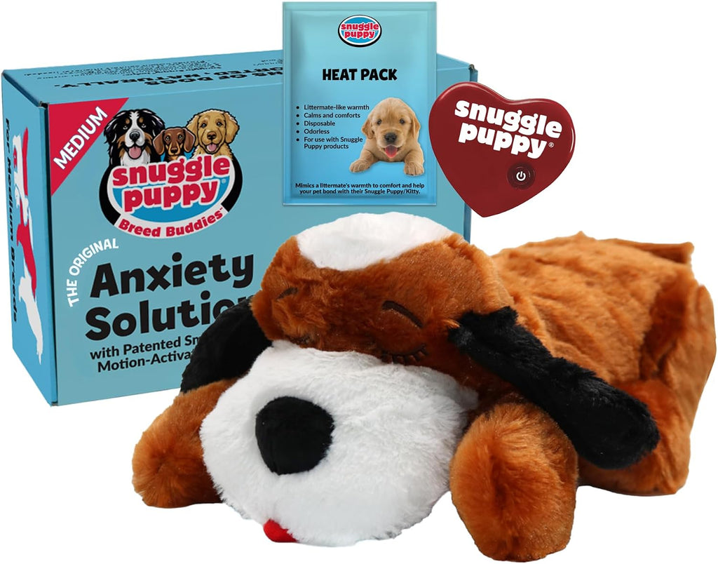 Snuggle Puppy Heartbeat Toy, Calming Comfort, Medium Breeds - Biscuit