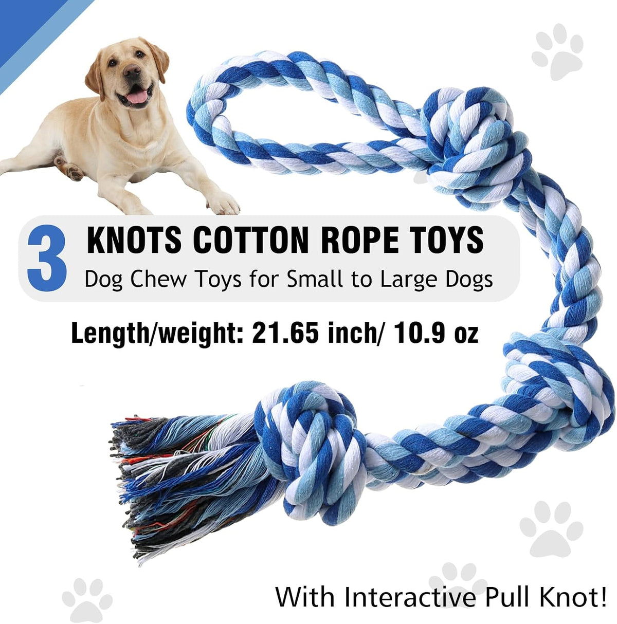 XIGOU Dog Rope Toys Indestructible Dog Toys, Dog Chew Toys for Aggressive Chewers, Tough Puppy Teething Chew Toys for Bo