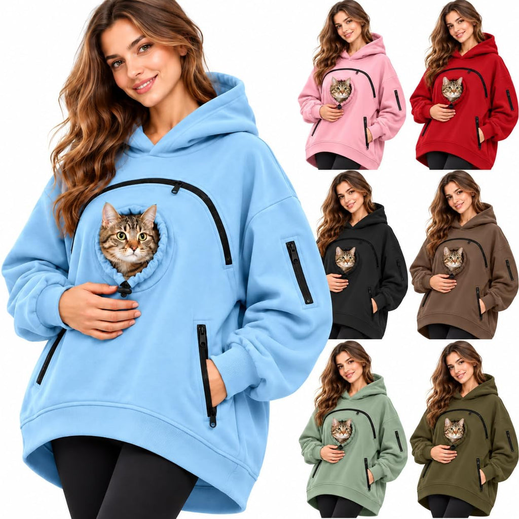 Pet Pouch Hoodie, Cat Hoodie with Dog Pouch, Pull Pocket with Dog Pouch