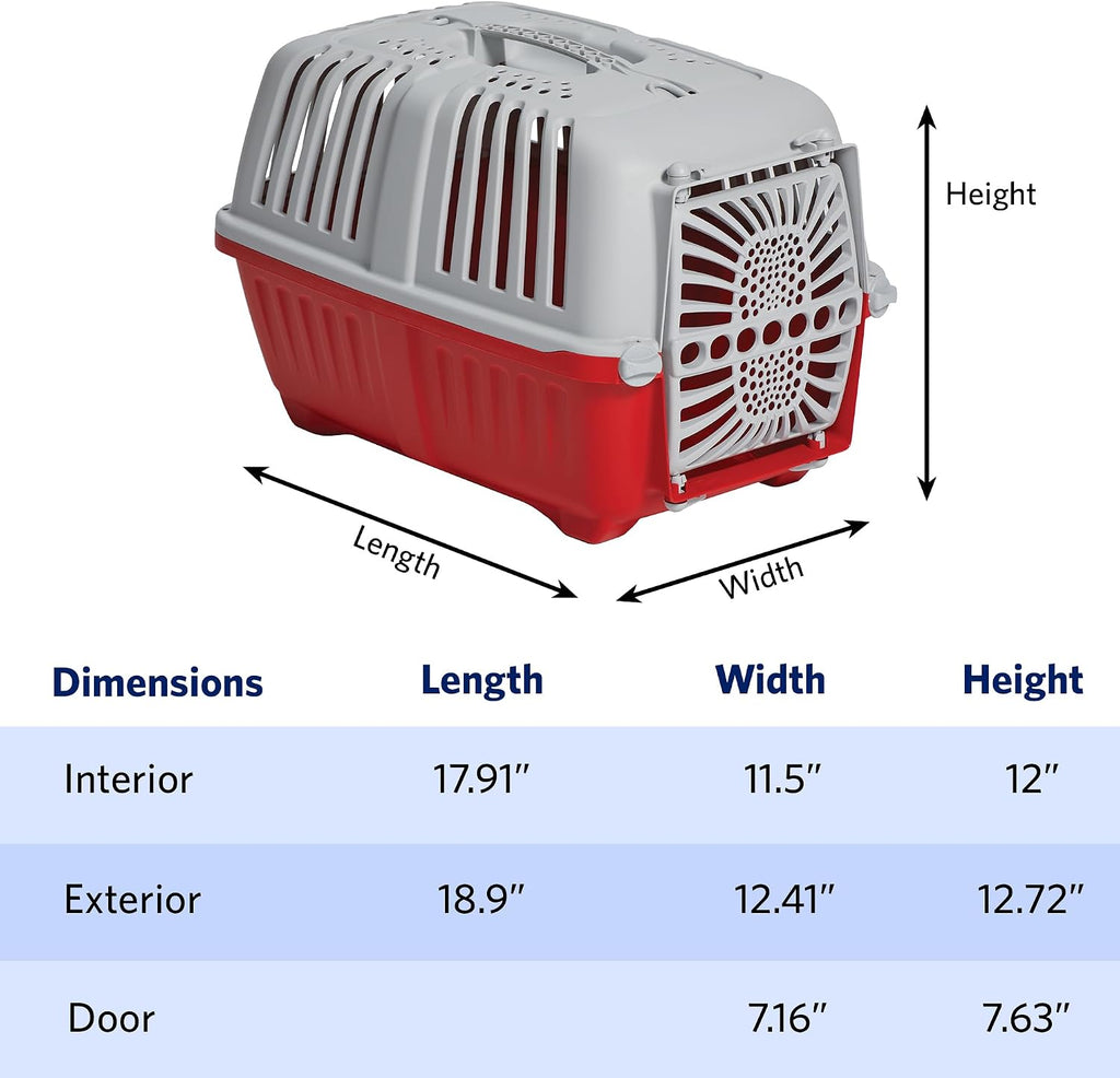 Spree by Midwest 19-Inch Travel Carrier, Red, Fits Pets up to 10 lbs