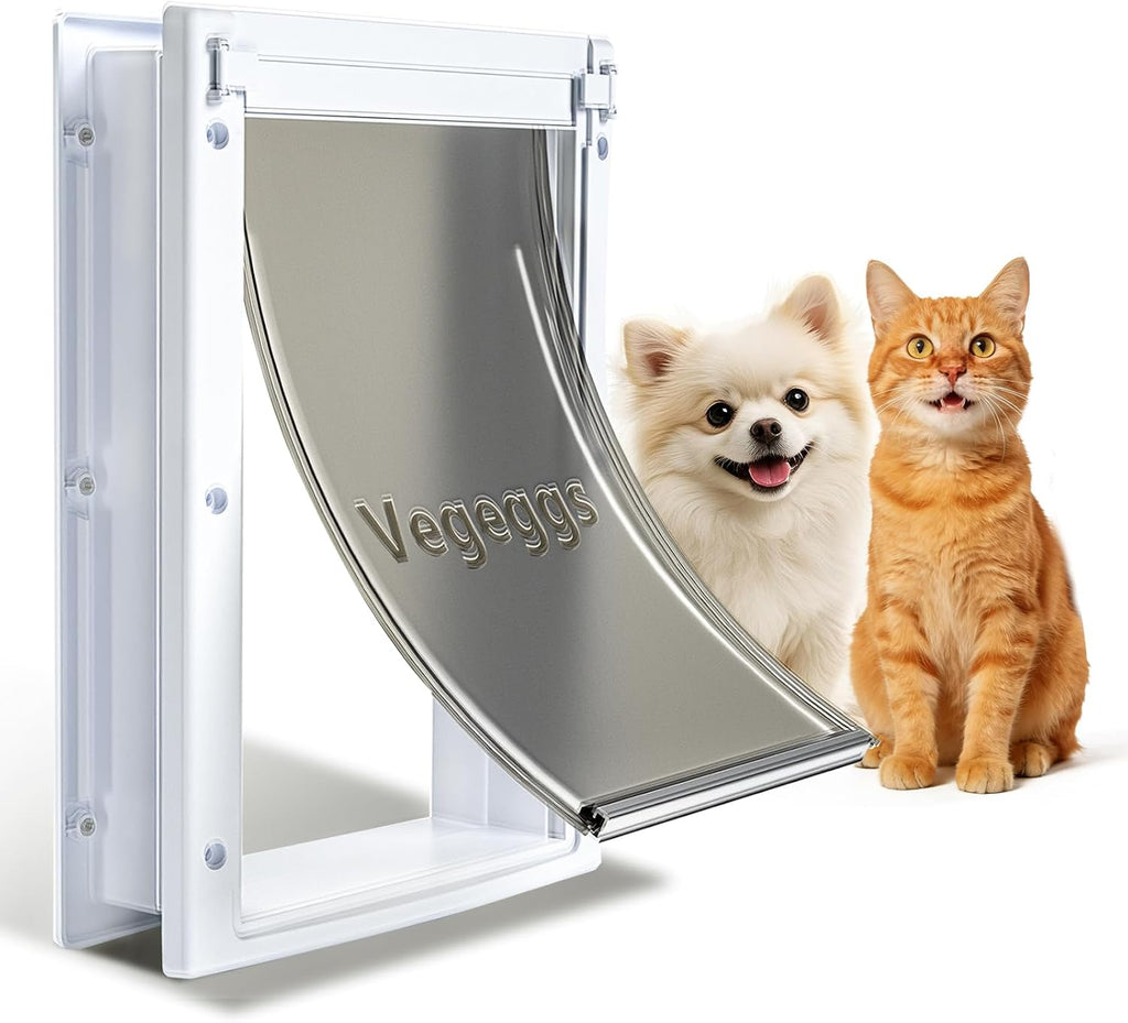 Large Dog Door for Door, Durable Plastic, Magnetic Pet Door with Lock Panel