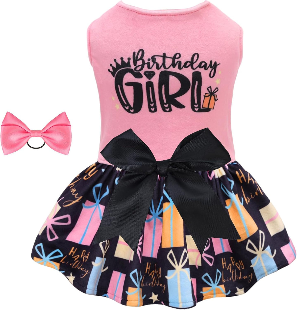 CuteBone Halloween Dog Dress Skulls Velvet for Small Dogs Girl Puppy Dresses Pink Dog Clothes