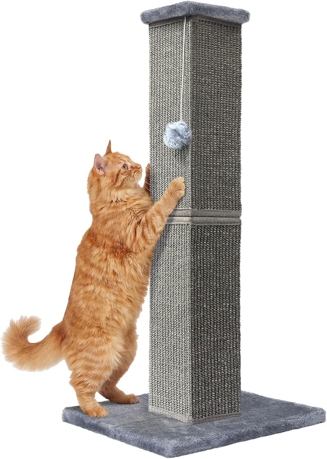 Cat Scratching Post for Indoor Cat, 32 Inch Large Cat Scratcher Grey