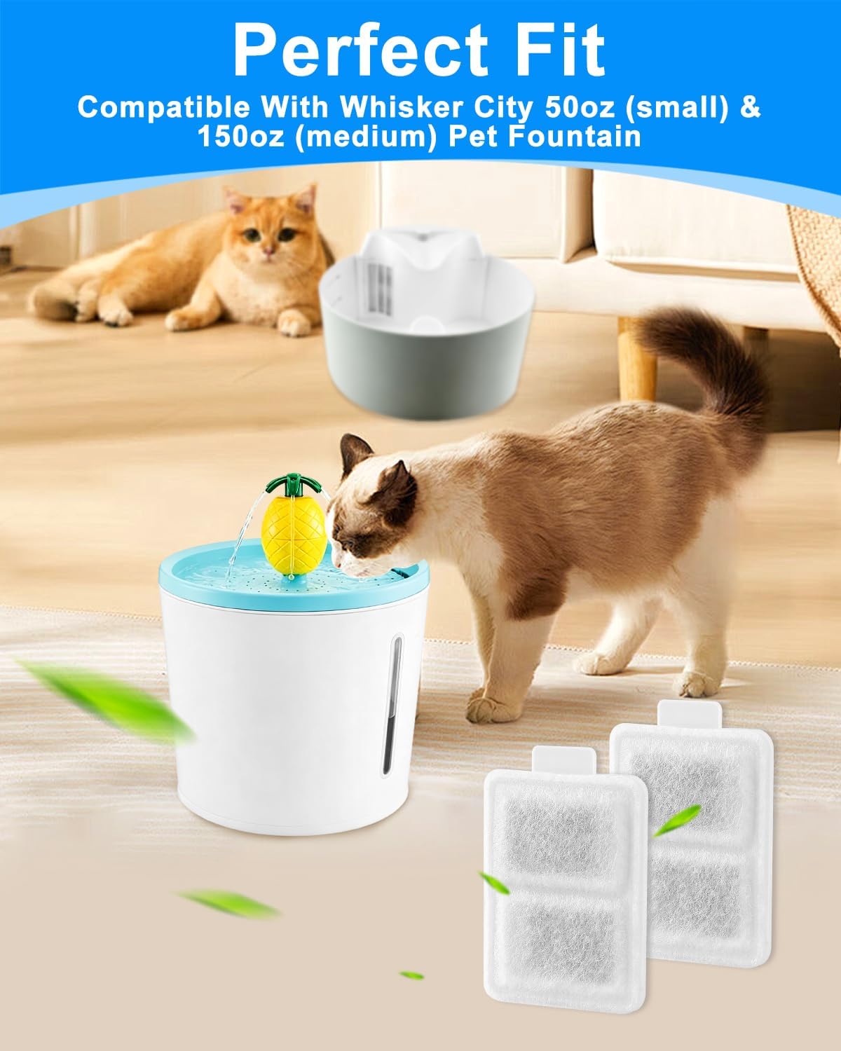 24 Small Replacement Filter for Cat Fountain Fit for Whisker City