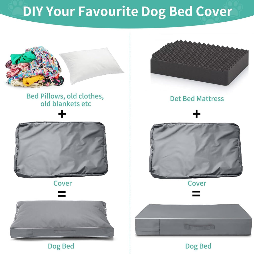 COSHNIBI Dog Bed Covers Replacement Washable,Waterproof Dog Bed Cover with Zip and Carry Handle for Dog/Cat 48''Lx36''Wx