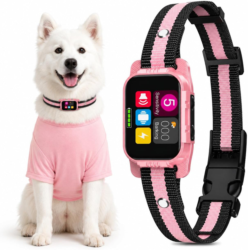 New Upgrade Dog Bark Collar for Large Medium Small Dogs, Smart Rechargeable Anti Barking Collar with Beep and Vibration,