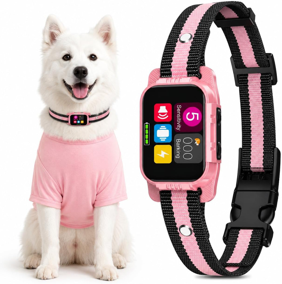 New Upgrade Dog Bark Collar for Large Medium Small Dogs, Smart Rechargeable Anti Barking Collar with Beep and Vibration,