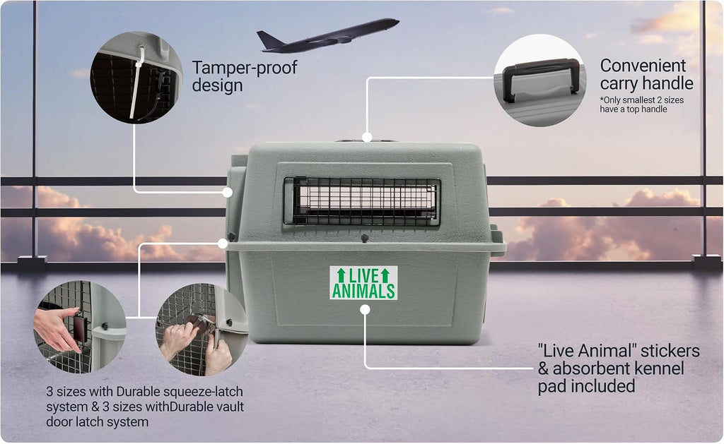 Petmate Sky Kennel for Air Travel, 28in Dog Crate for Pets 15 to 30lbs