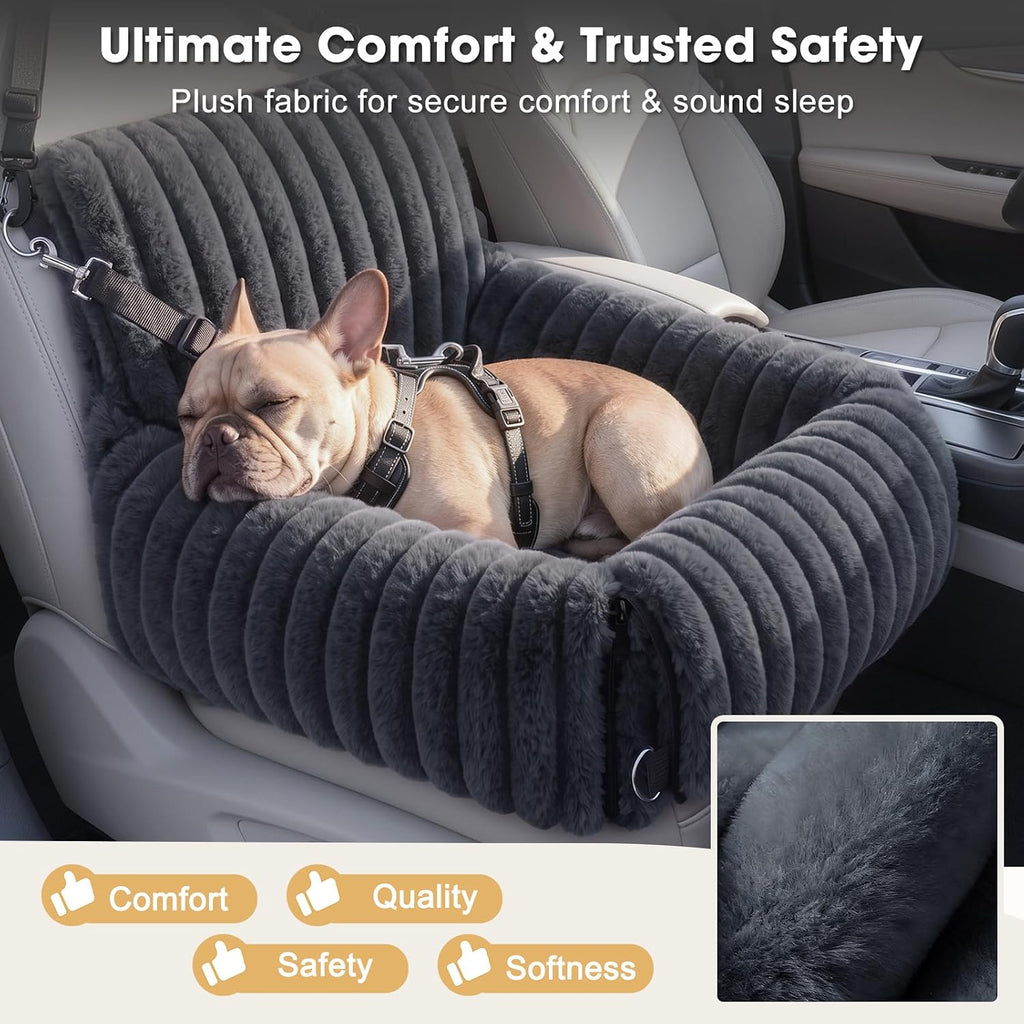 MIXJOY 6-in-1 Dog Car Seat for Small/Medium Dogs up to 23 lbs,Grey