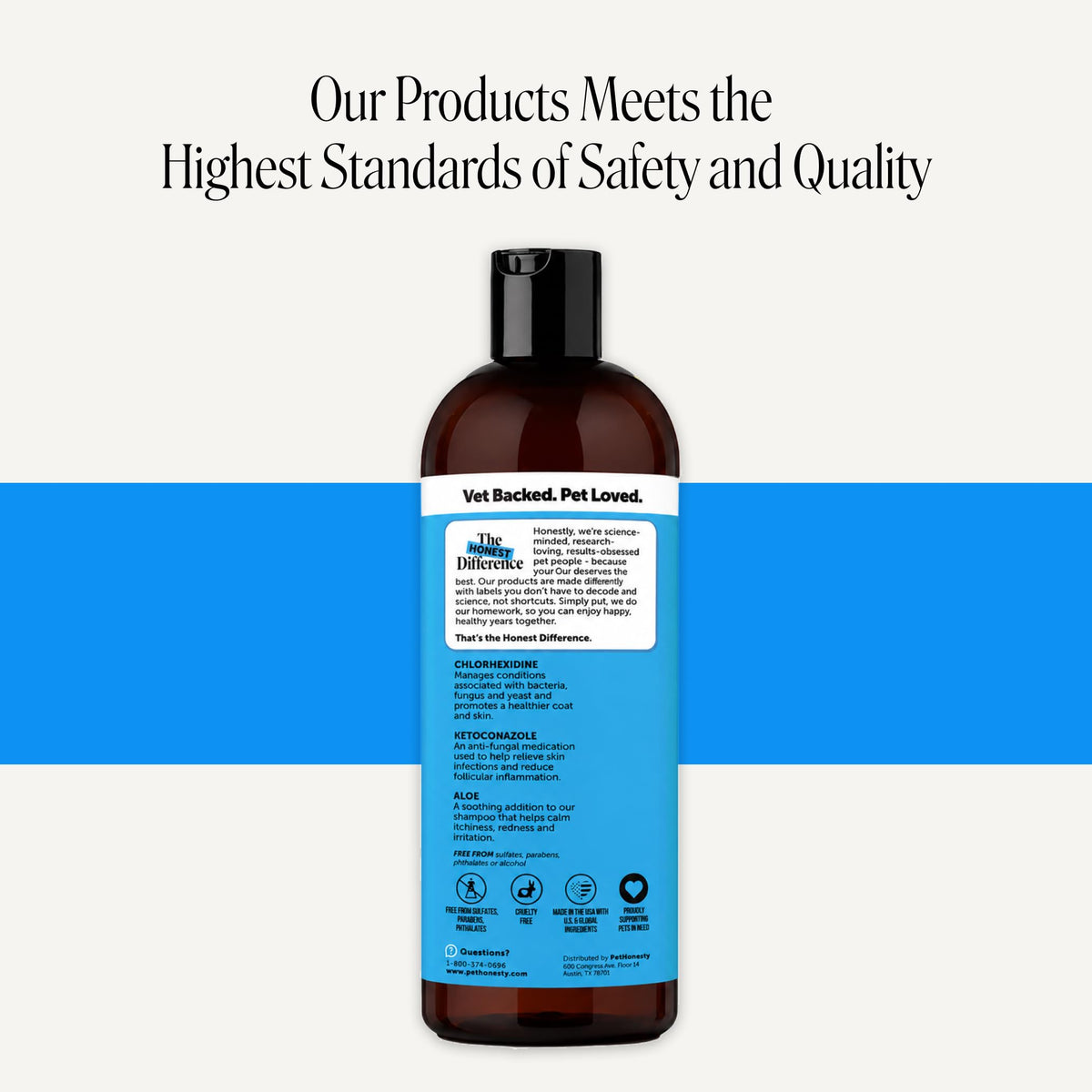 Pet Honesty Chlorhexidine Dog Shampoo Itchy Skin Relief, Anti-Itch, 16oz