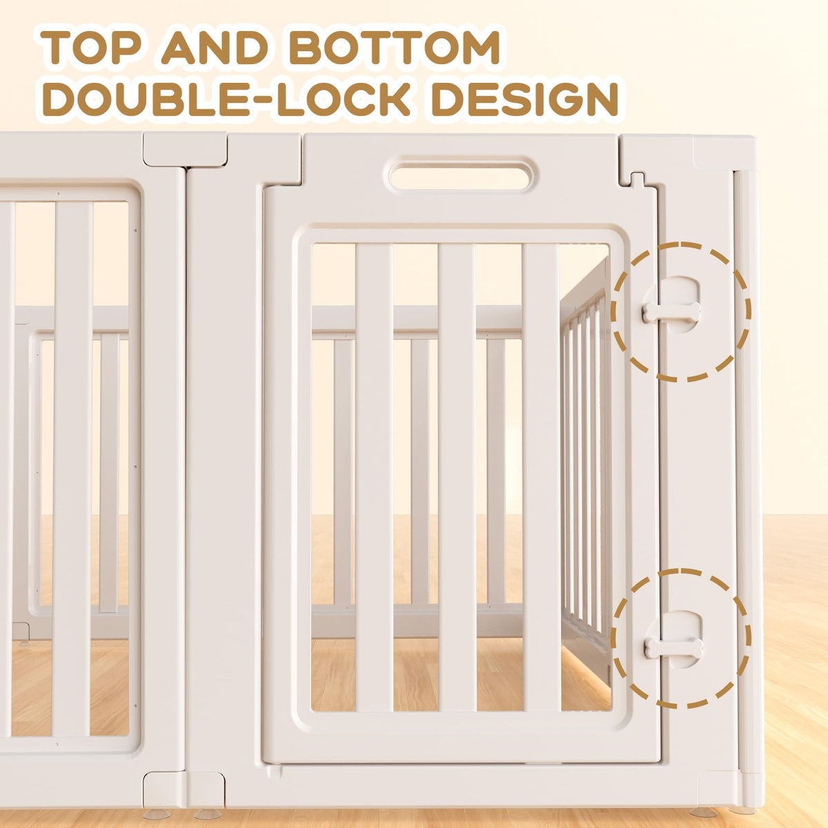 LoveTail Dog Playpen Indoor,Puppy Playpen,White 23.6" H, 8 Panels