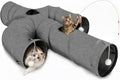 Ownpets Cactus Cat Tunnel 12" with Peek Holes for Indoor Large Cat, Grey