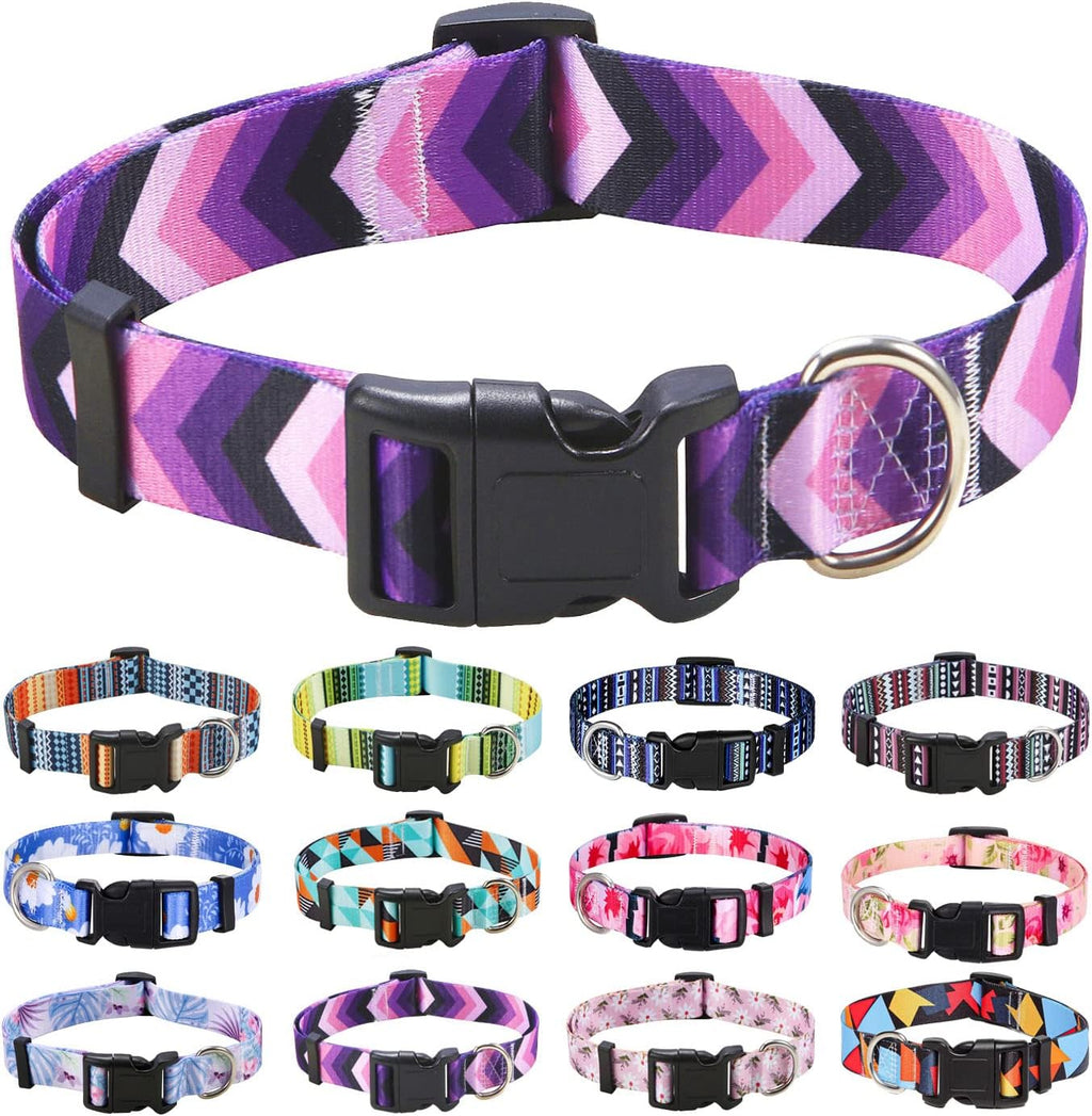 Mihqy Dog Collar for Small Dogs, Fashion Design, Floral Pink,S