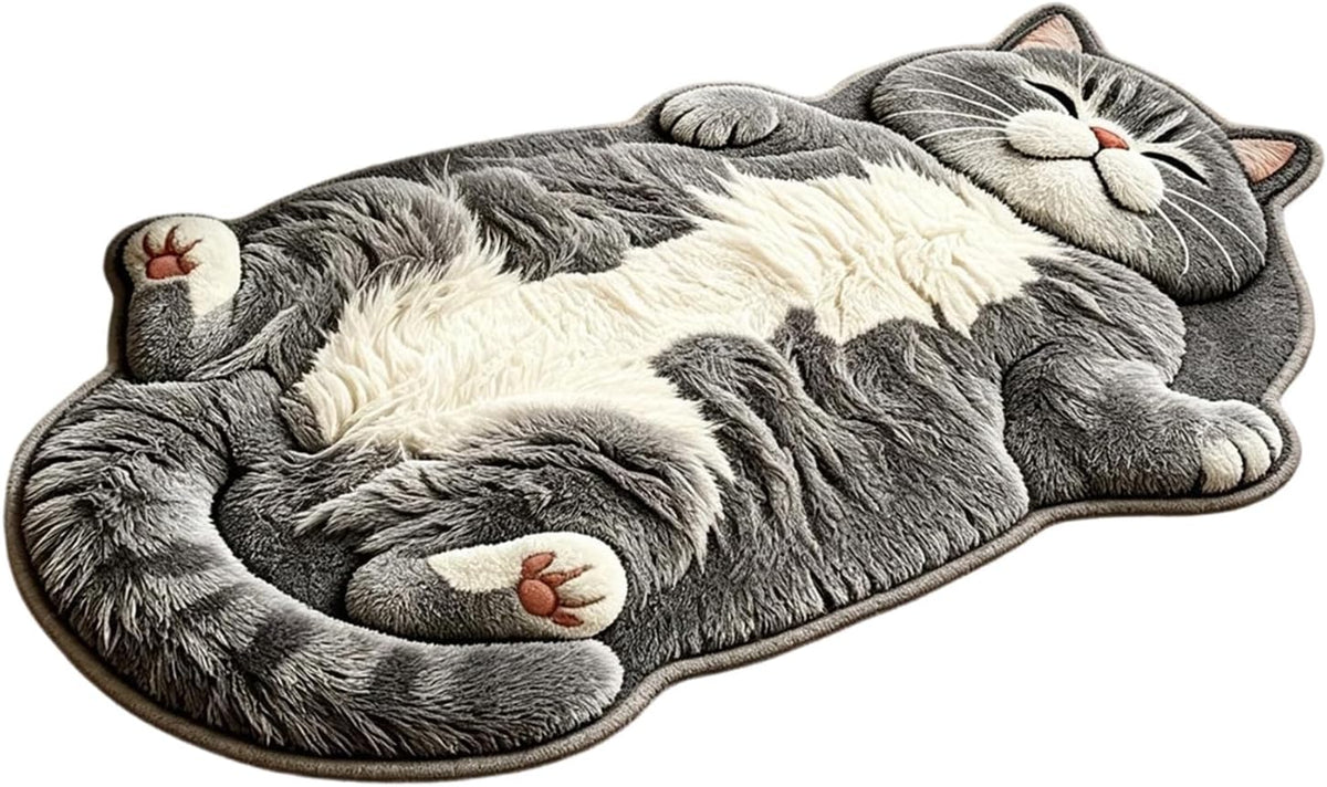 Soft Cats Floor Mat, Sleeping Feline Entryway Area Rug，E：50 * 80