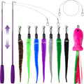 Cat Toys 11Pcs Cat Wand Worm Feather Refills for Indoor Cats