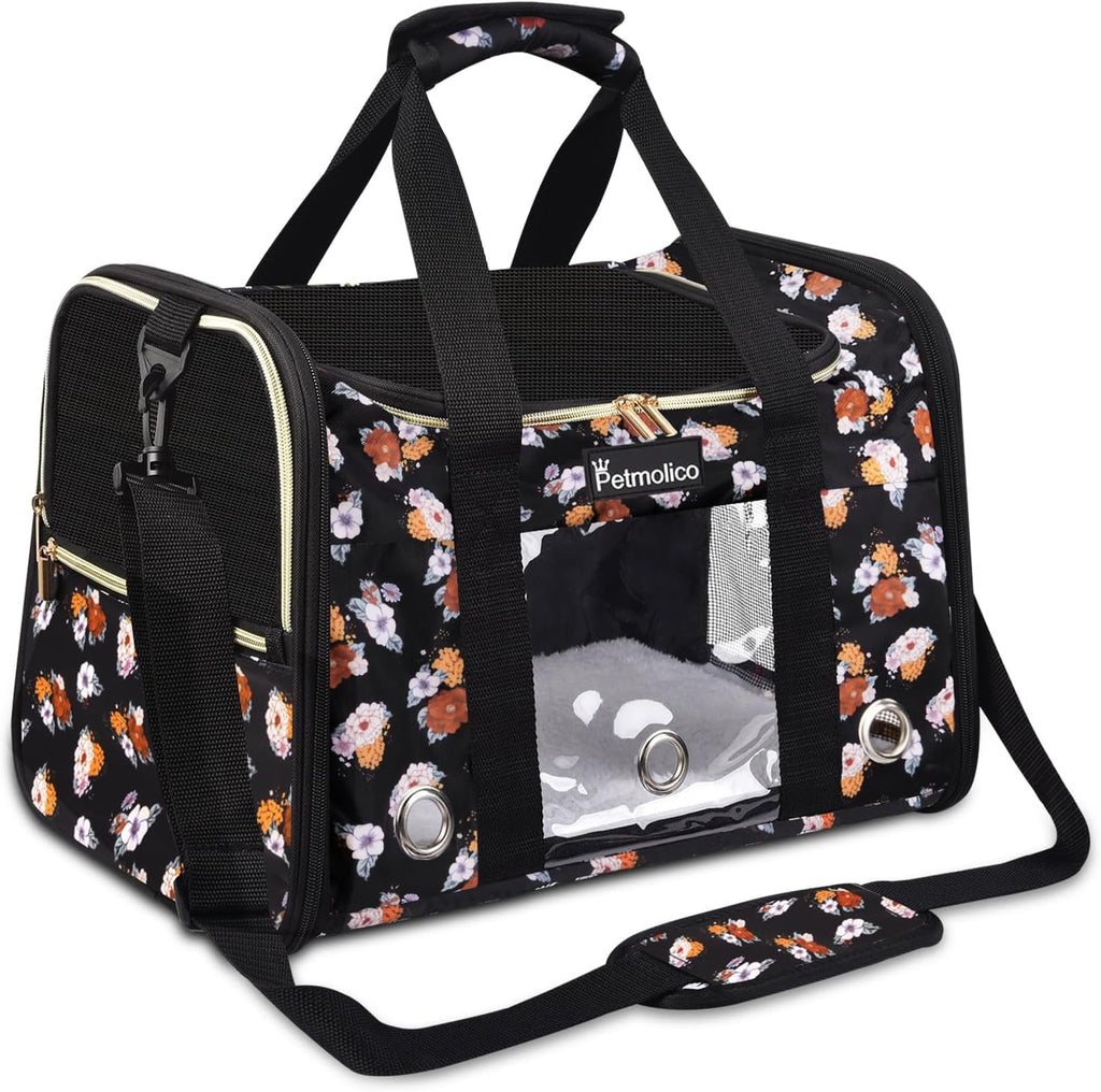 Petmolico Cat Carrier Soft-Sided Airline Approved, Medium, Medium, Leopard