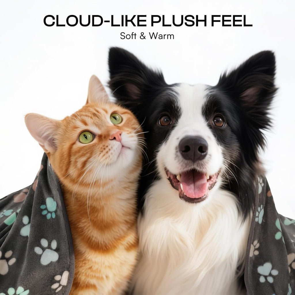 Luciphia 1 Pack 6 Dog Blankets Cat Soft Fluffy Fleece Pet Blanket Warm Cute Print Design Puppy Kitten Doggy Paw Small(23