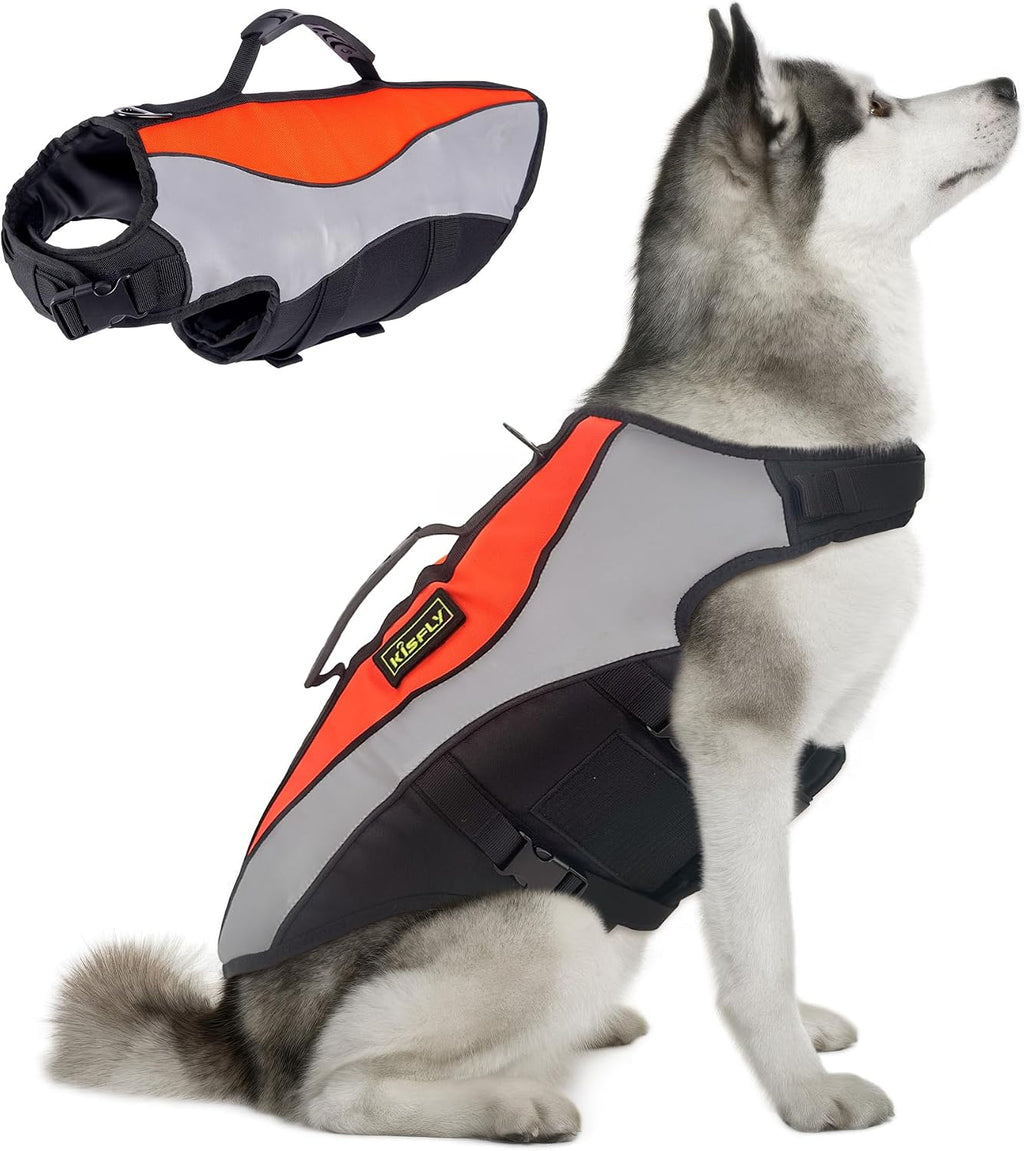 Large Dog Life Jacket XXL, Swimming Vest with Rescue Handle