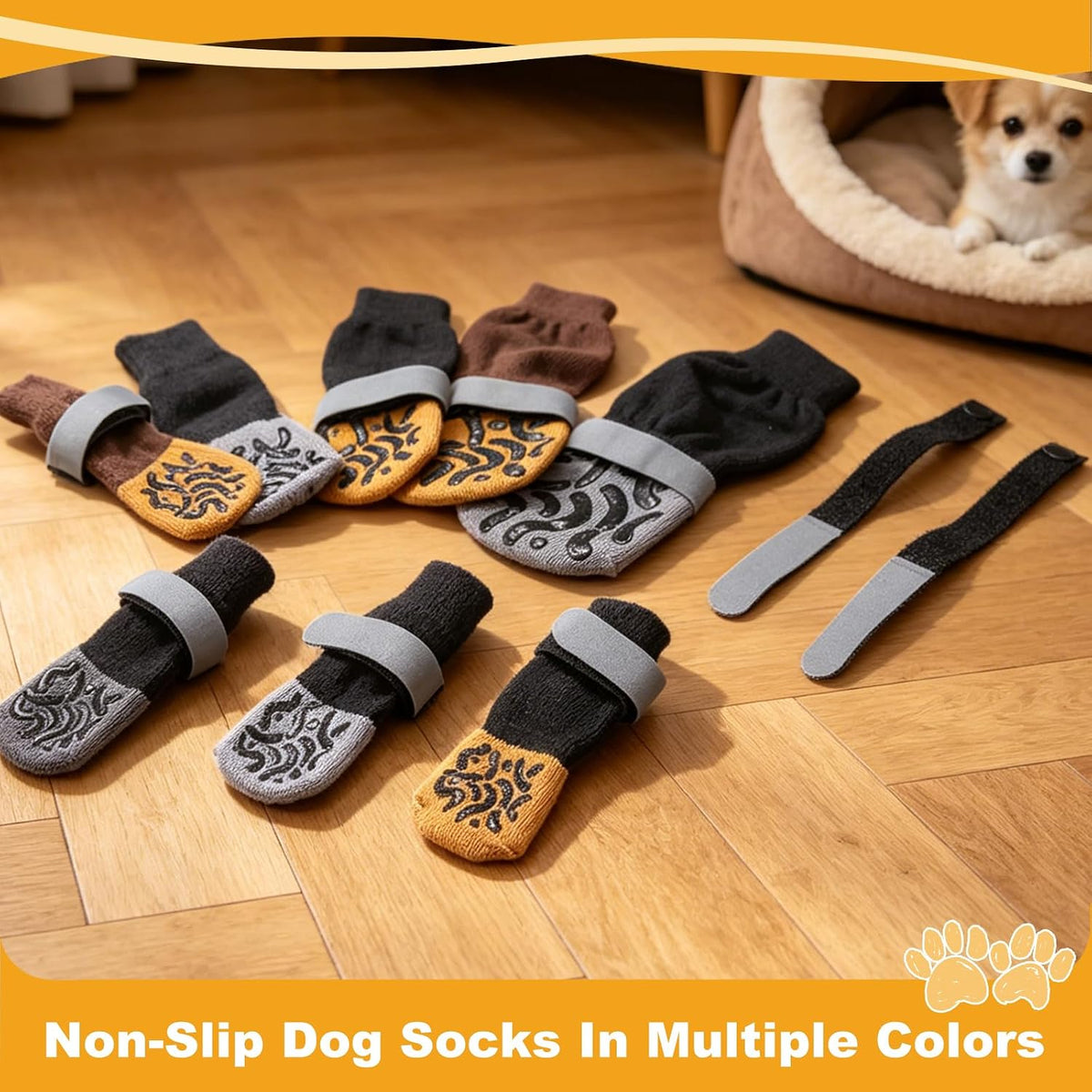 Non-Slip Dog Socks, Prevents Lick Paws with Double Sides Grips