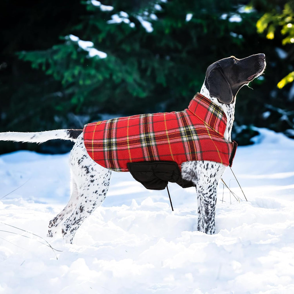 Kuoser Waterproof Dog Coat, Warm Reversible Dog Jacket with Leash Hole