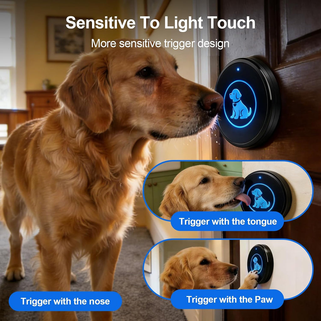 Dog Door Bell for Potty Training, Wireless Dog Doorbells to Go Outside, 1000 Feet Long Range, IP65 Waterproof, 60 Melodi