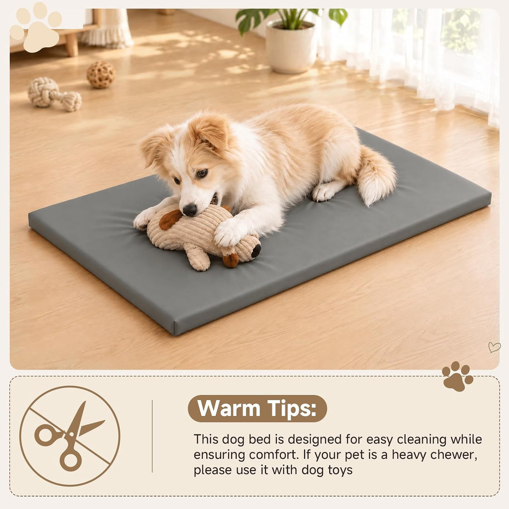 Upgraded XL Waterproof Outdoor Dog Crate Pad Mat, Wipeable Large Dogs Bed