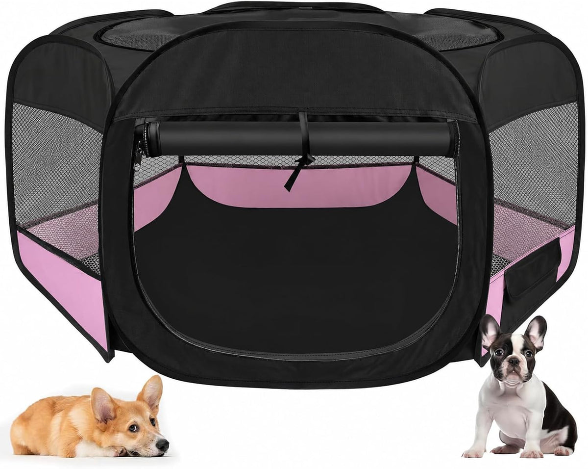Dog Cat Playpen, Pet Puppy Playpen, Puppy Dog Play Pen for Indoors(Grey, S)