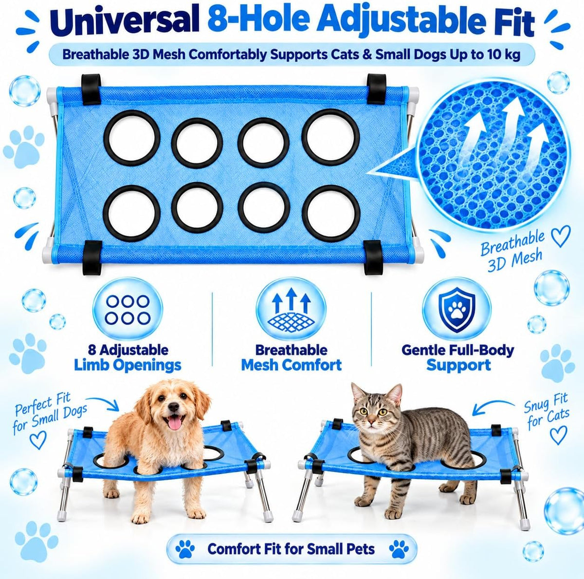 Dog Grooming Hammock with Foldable Stand for Bathing and Showering Pets