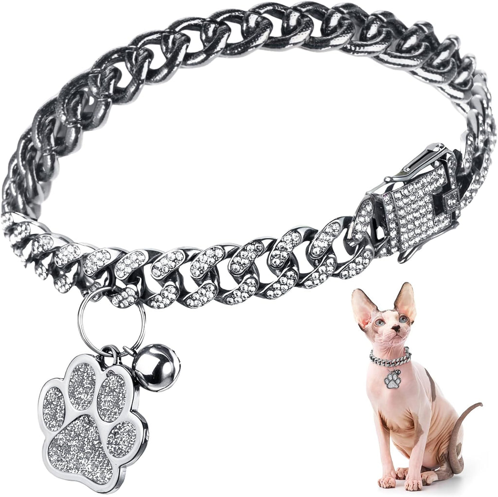 Hillban Cat Collar Chain Diamond Jewelry Gift, 8 Inch, Gold