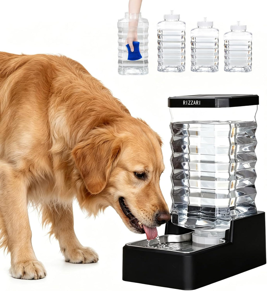 RIZZARI 2.64-Gallon Gravity Pet Water Dispenser:No Filter, No Electricity