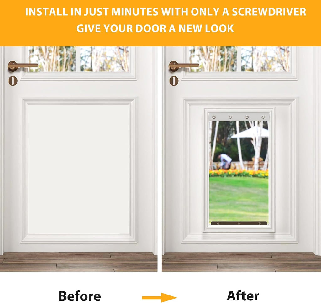 2-Pack Extra Large Transparent Dog Door Replacement Flaps Size 9 3/4" x 17"