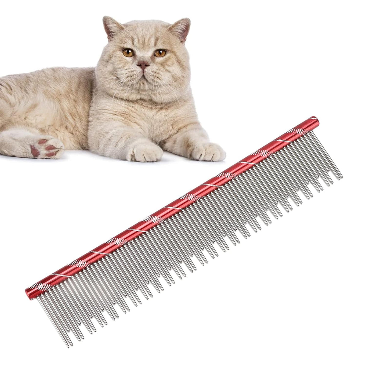 HURRISE Cat Hair Removal Cat Hair Removal Comb with Stainless Steel Teeth