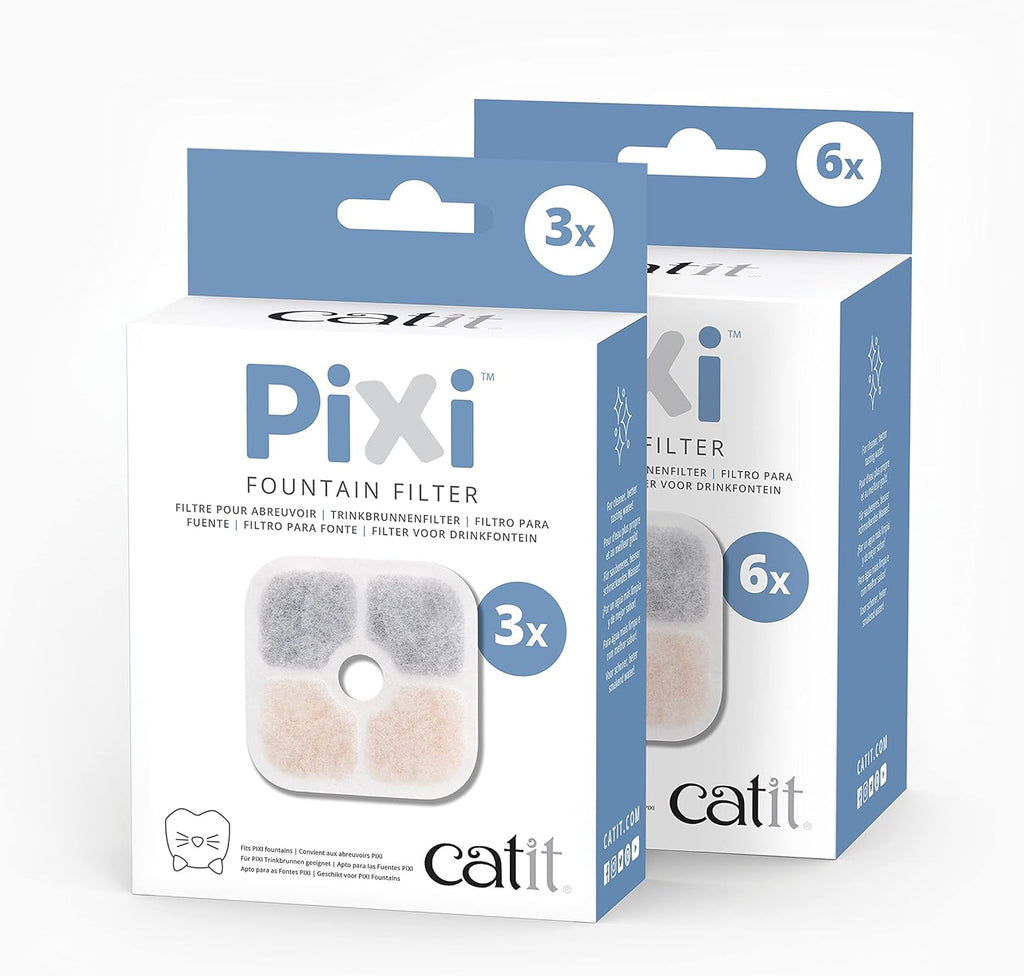 Catit PIXI Cat Drinking Fountain Original Filter, 6-Pack, White