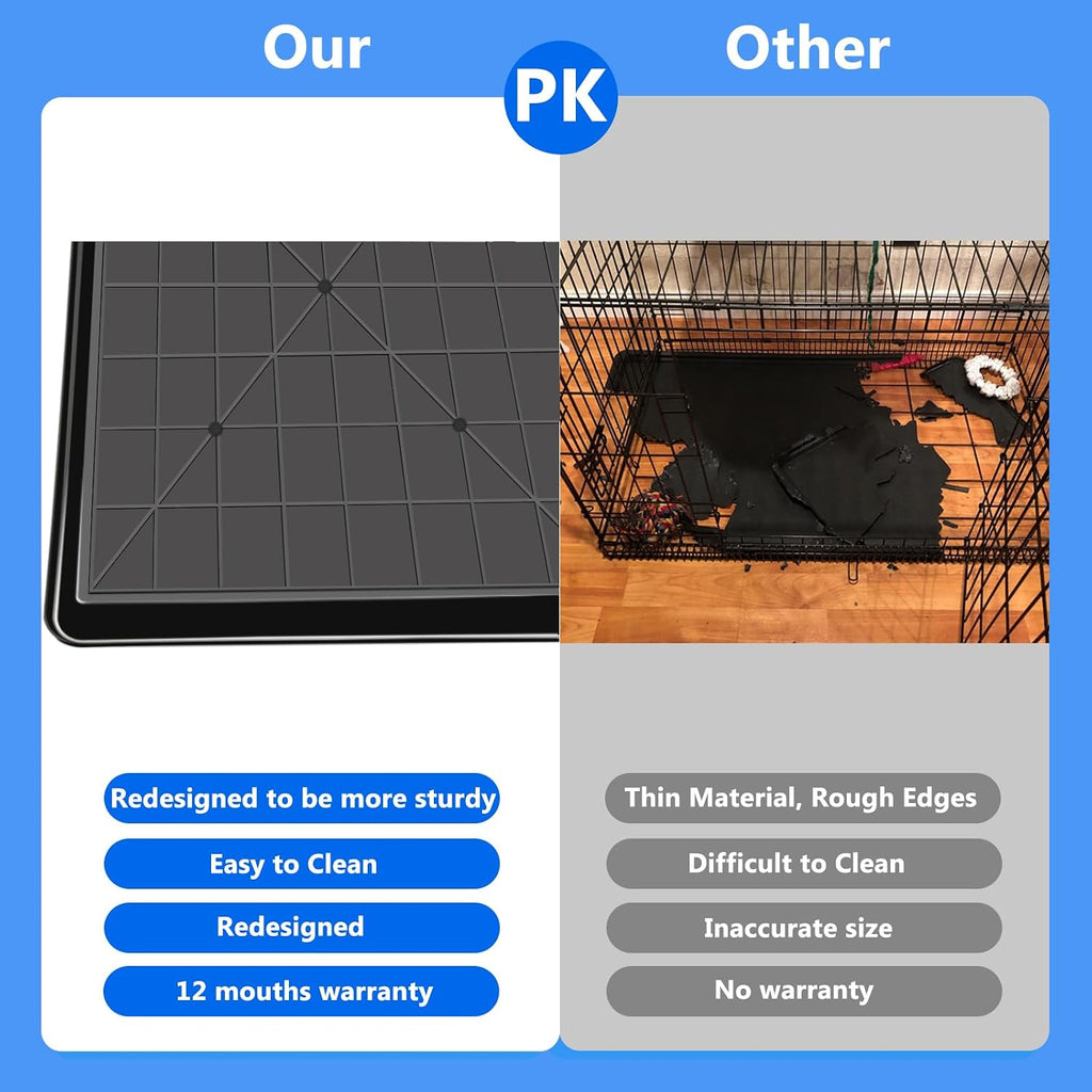 Dog Crate Tray Replacement - Heavy Duty Reinforced Pan