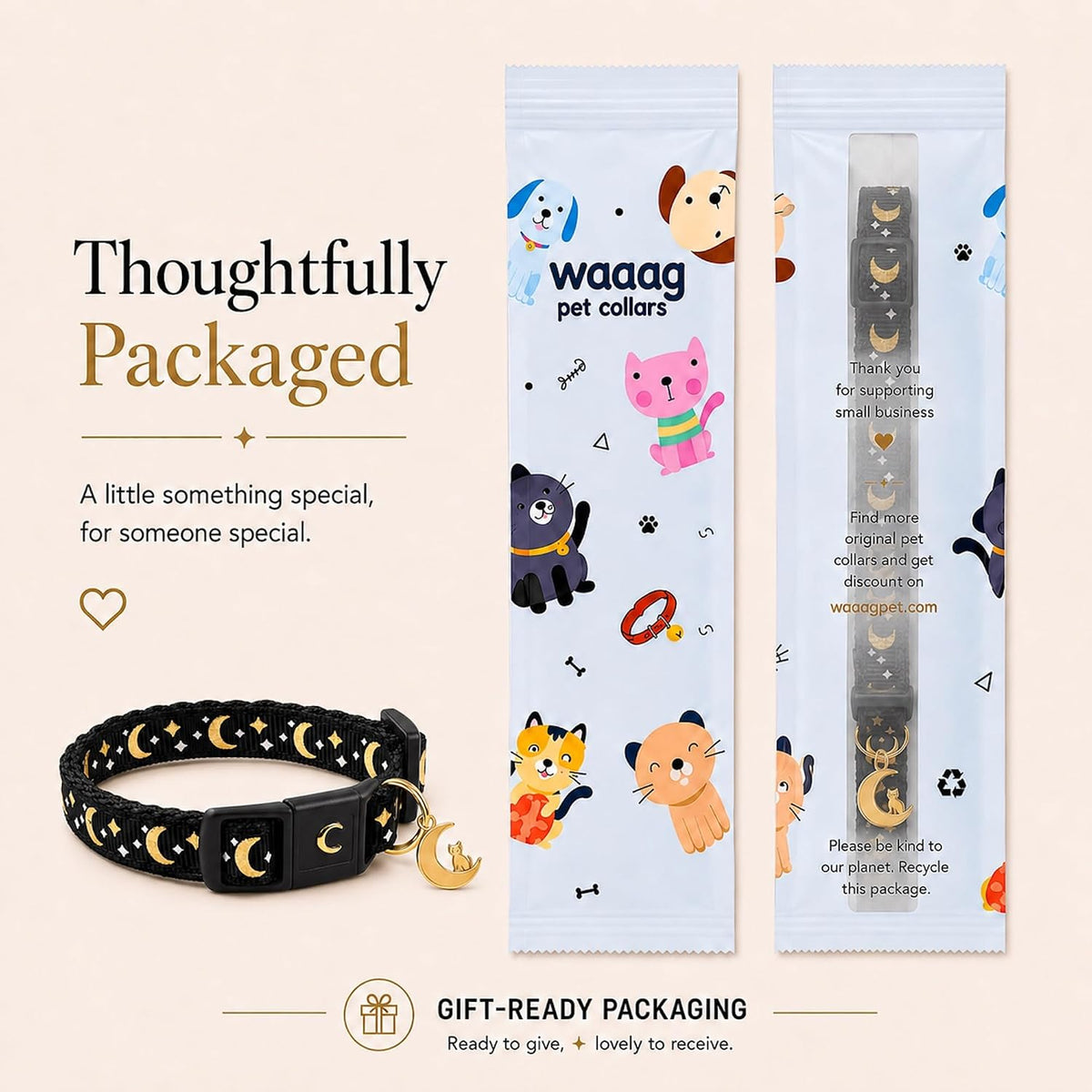Breakaway Cat Collar with Bell for Kittens & Cats