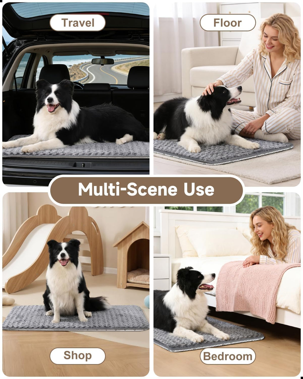 Dog Bed for Crate Pad, High Resilience Foam Crate Mat Bed, 35x22, Dark Grey