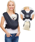 Small Dog Sling Carrier, Hands-Free, Charcoal Black, Regular