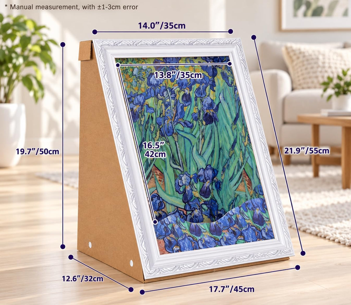 Happy & Polly 3D Art Frame Cat Scratcher - 3-in-1 Cardboard Cat Bed & House (Irises)