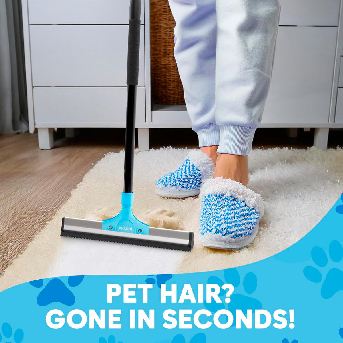 Carpet Rake and Fur Scraper for Pet Hair Removal, Dogs, Cats