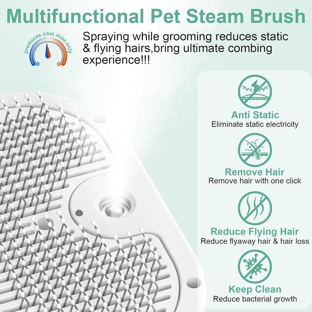 Cat Brush Dog Brush for Shedding,Pet Steam Hair Removal Comb Grooming Kit