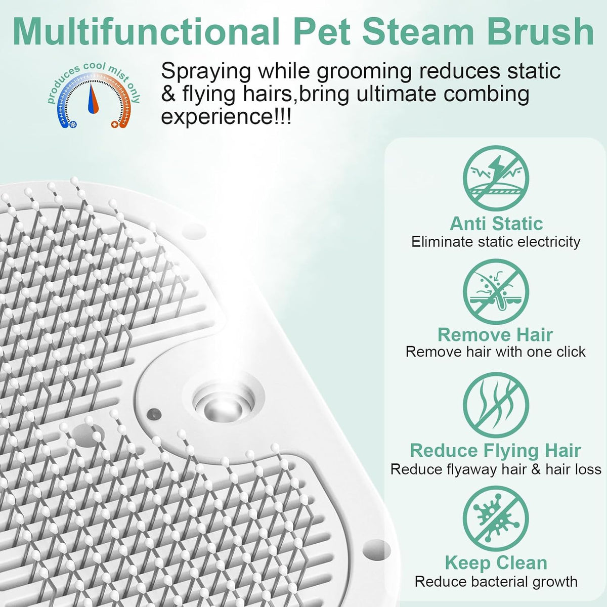 Cat Brush Dog Brush for Shedding,Pet Steam Hair Removal Comb Grooming Kit