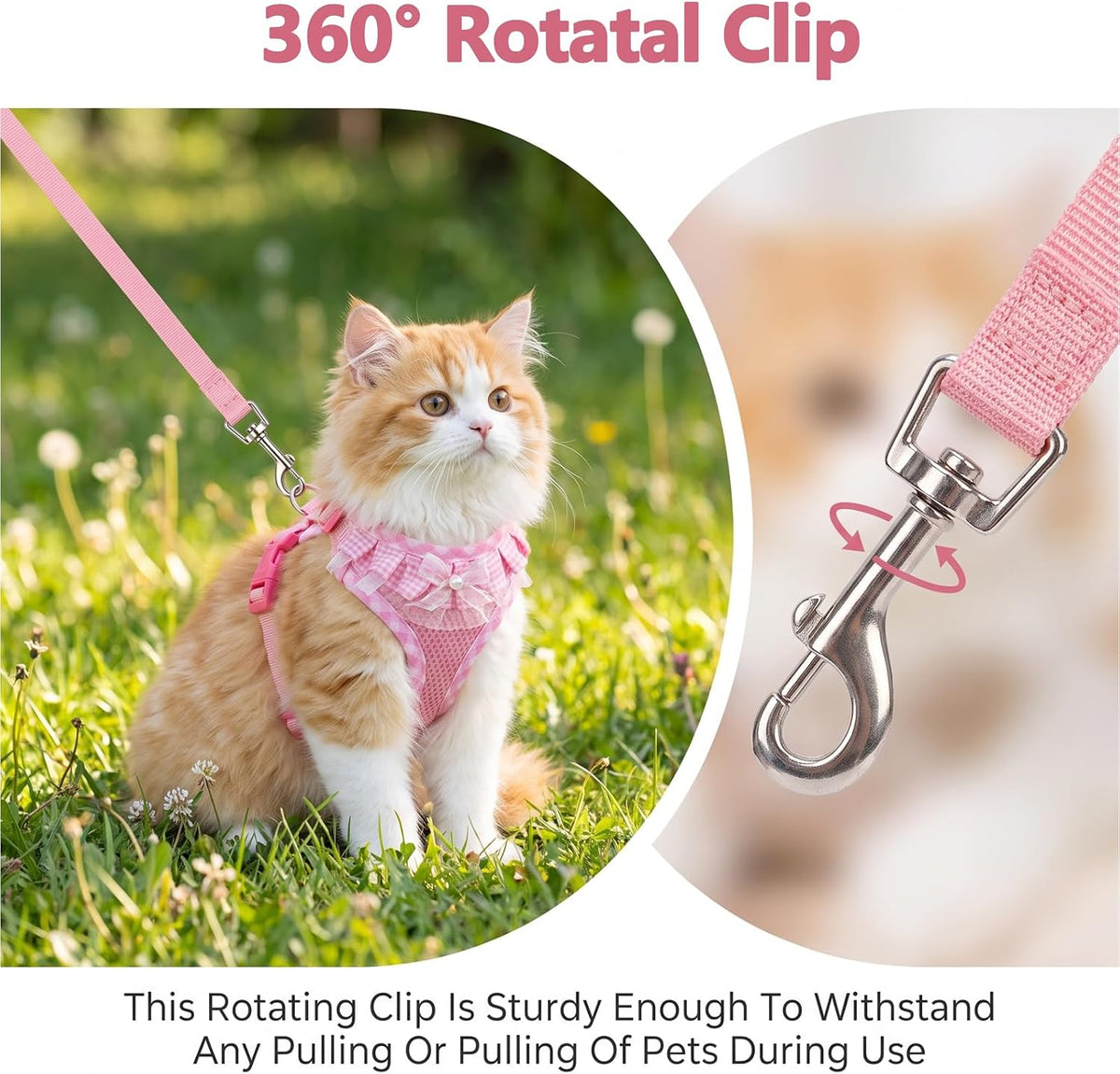 Cat Harness and Leash Set Adjustable Escape Proof Vest for Cats
