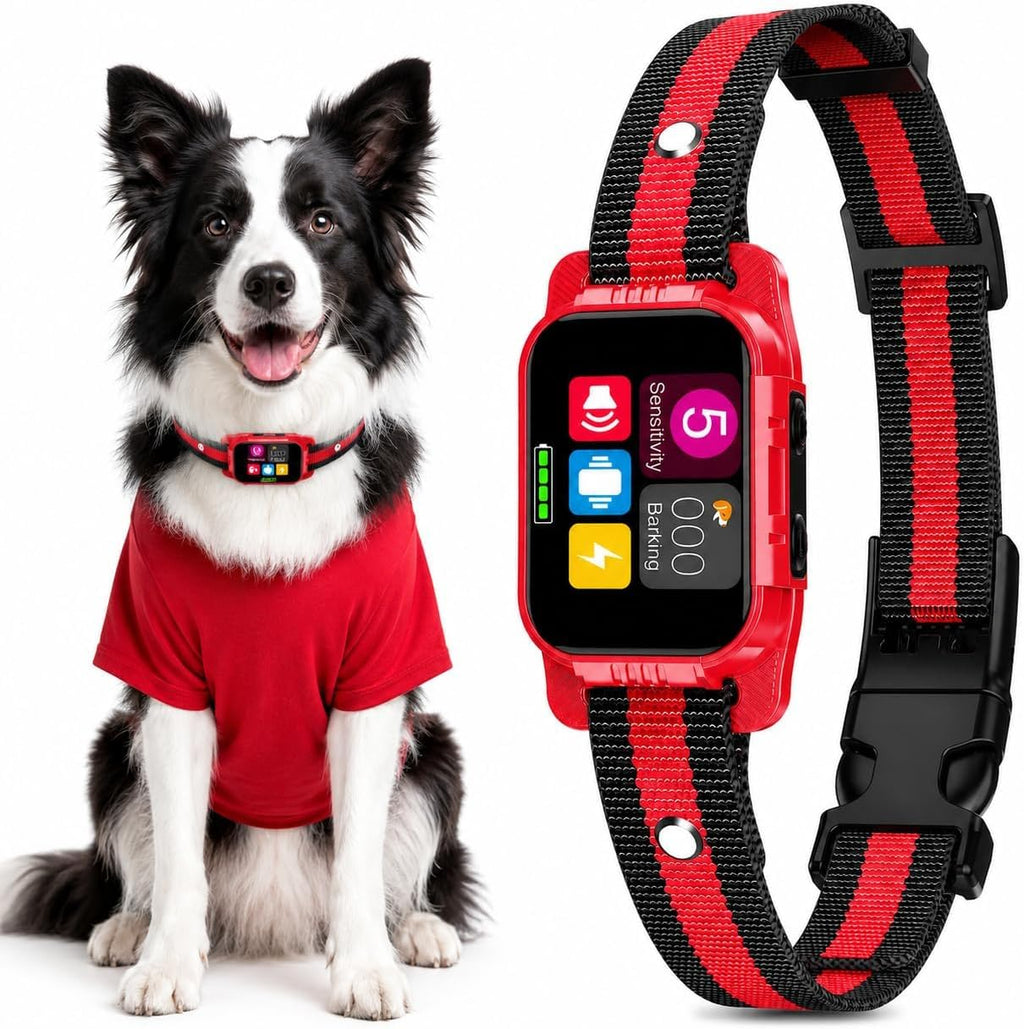 New Upgrade Dog Bark Collar for Large Medium Small Dogs, Smart Rechargeable Anti Barking Collar with Beep and Vibration,