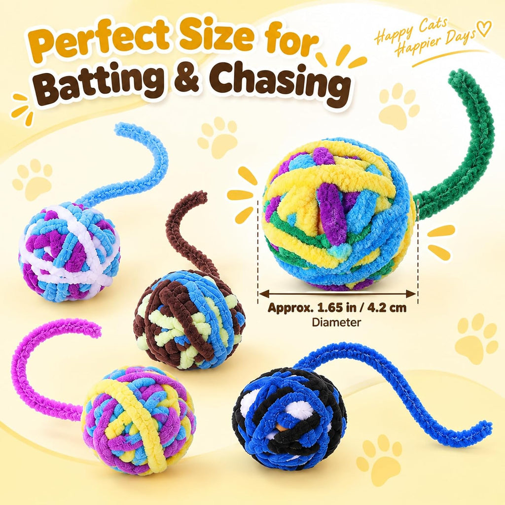 10Pcs Hanging Cat Toys 1.65 in Cat String Toys for Indoor Cats with Bell