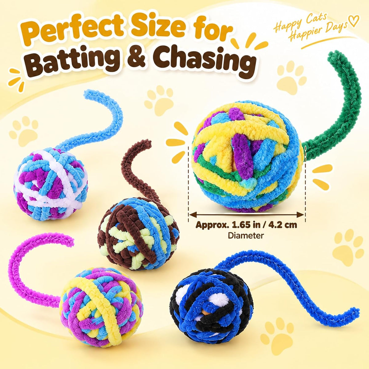 10Pcs Hanging Cat Toys 1.65 in Cat String Toys for Indoor Cats with Bell