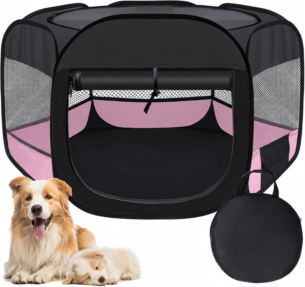 Dog Cat Playpen, Pet Puppy Playpen, Puppy Dog Play Pen for Indoors(Grey, S)