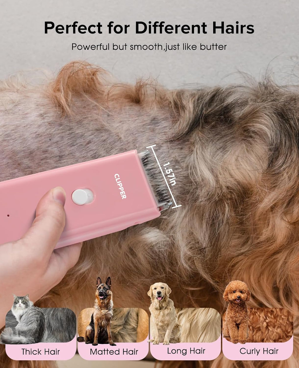 Pet Grooming Clippers Low Noise Waterproof Dog Cat Hair Trimmer