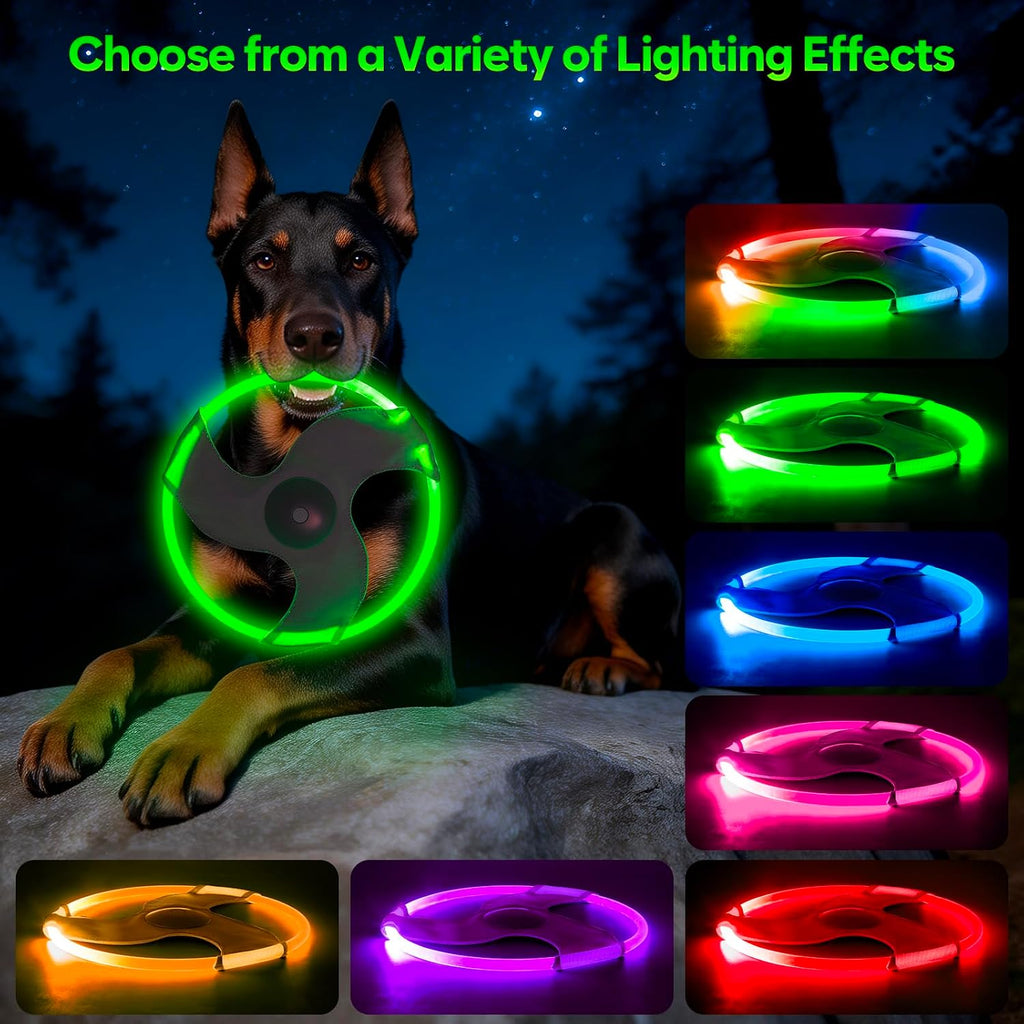 Light Up Dog Flying Disc, LED Flying Disc Dog Toy for Night Time