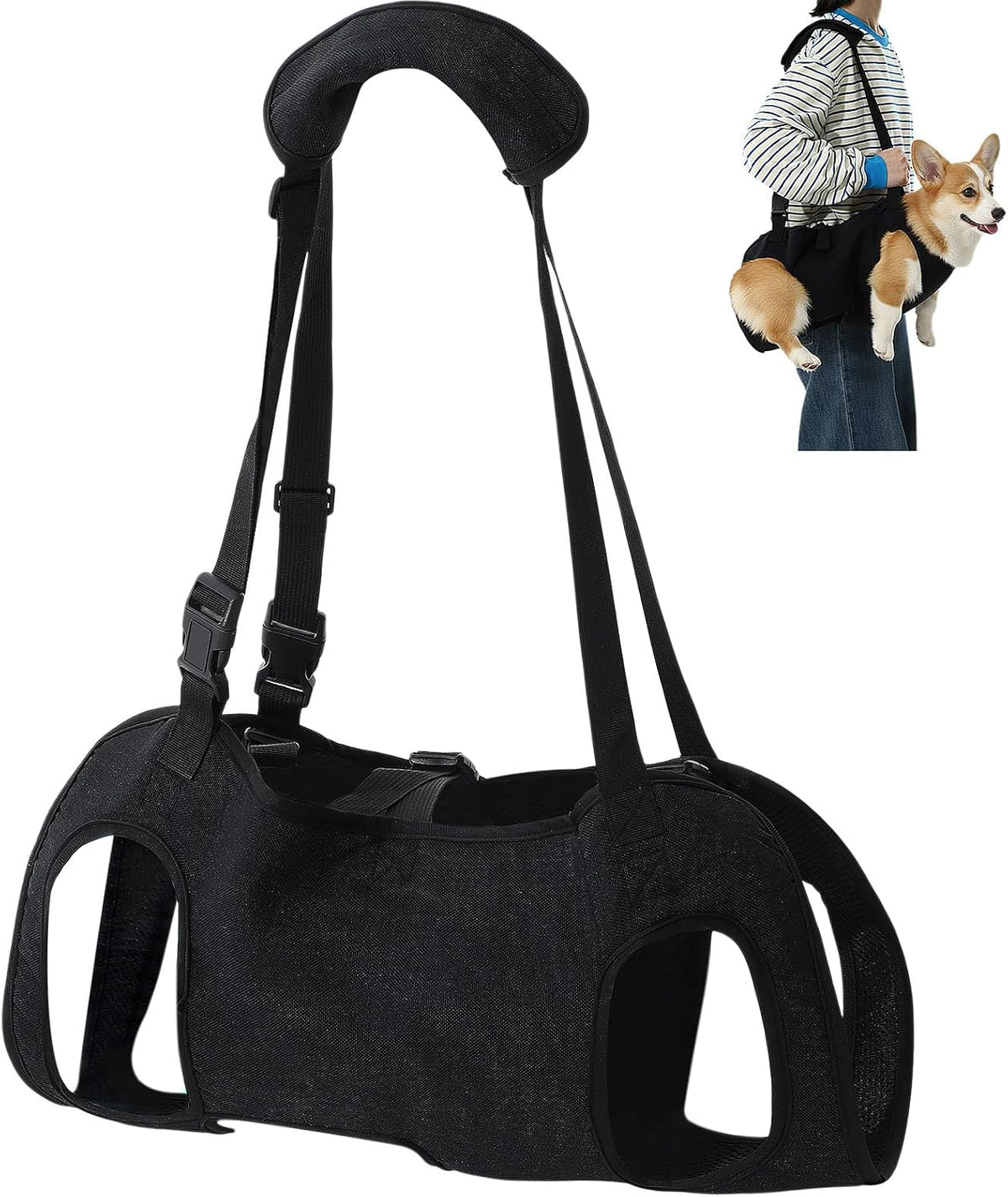 Shinylin Dog Carry Sling Emergency Backpack Dog Lift Harness, L