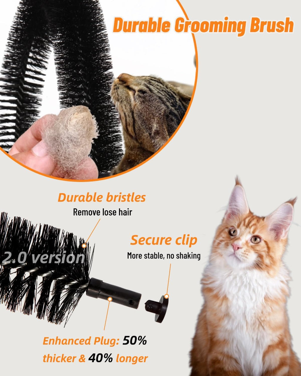 Large Cat Self Groomer, Heavy Woven Sisal Pad with Mouse Toy